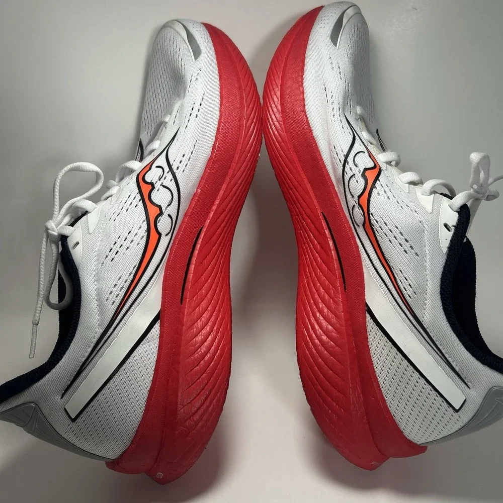 Mens Saucony Endorphin Speed 3 Running Shoes Size‎ 14 White Red No Insoles